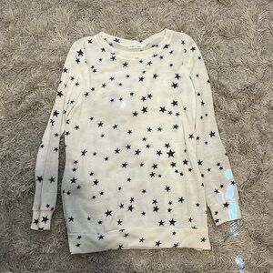 Long sleeve navy star top